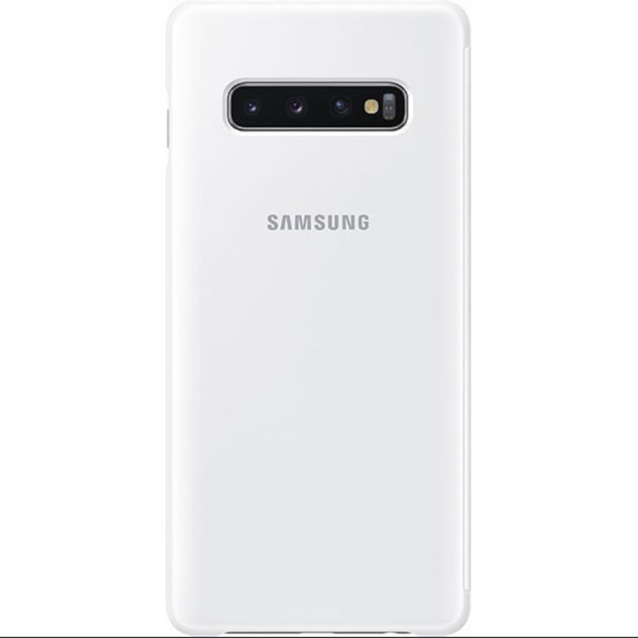 Husa flip smart activa originala Samsung Clear View Cover Galaxy S10+ S10 Plus G975 alb/white