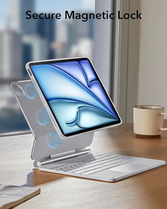 ESR Калъф с клавиатура и тракпад за iPad Air 11", iPad Pro 11" и iPad Air 10.9", бял