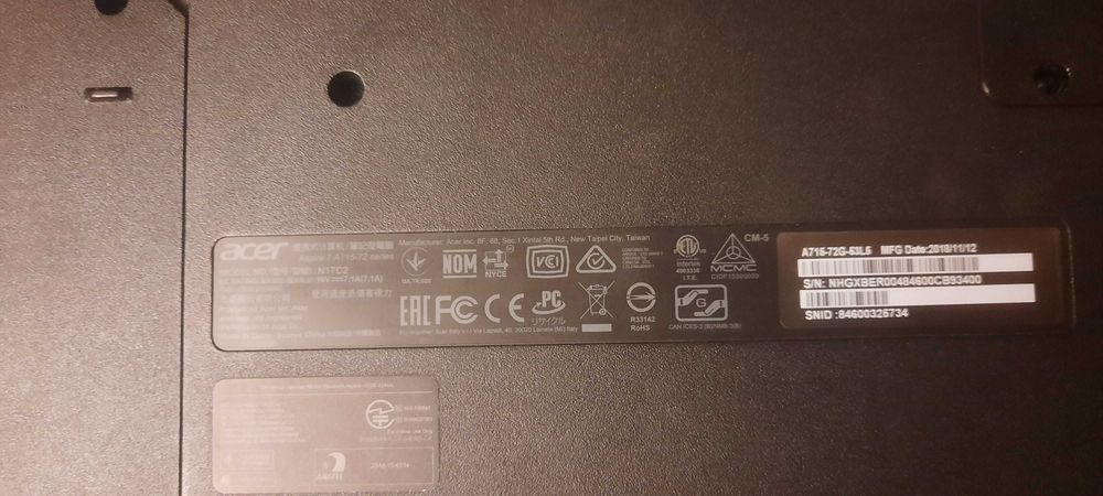 Ноутбуки Acer aspaer a7