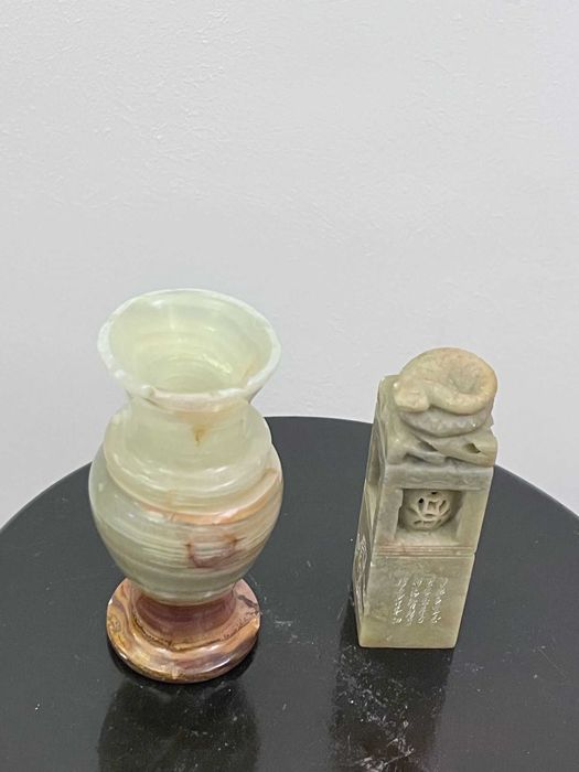 Set doua bibelouri din onix bibelou figurine figurina statuete ieftin