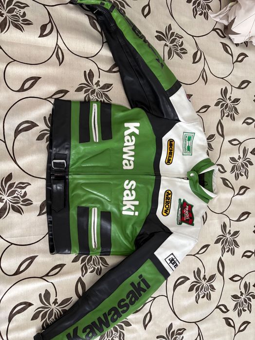 Geacă Kawasaki Racing din piele naturala - XXL