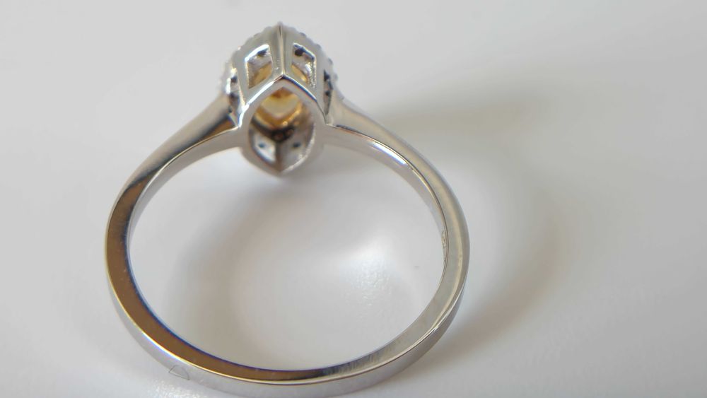 Inel 14K – diamant natural Fancy Deep Orange IGI