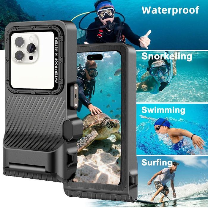 Водоустойчив кейс tech-protect ipx8 pro universal diving – grey/black