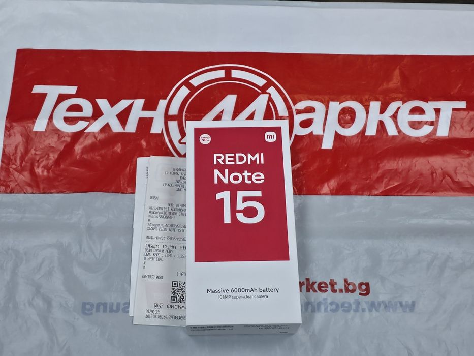 256GB Xiaomi Redmi Note 15 Гаранция ТЕХНОМАРКЕТ 2028. BLUE