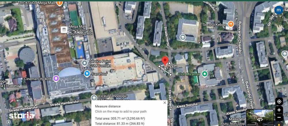 Teren Intravilan 255 mp lângă Mega Mall,Deschidere 30m la 2 străzi