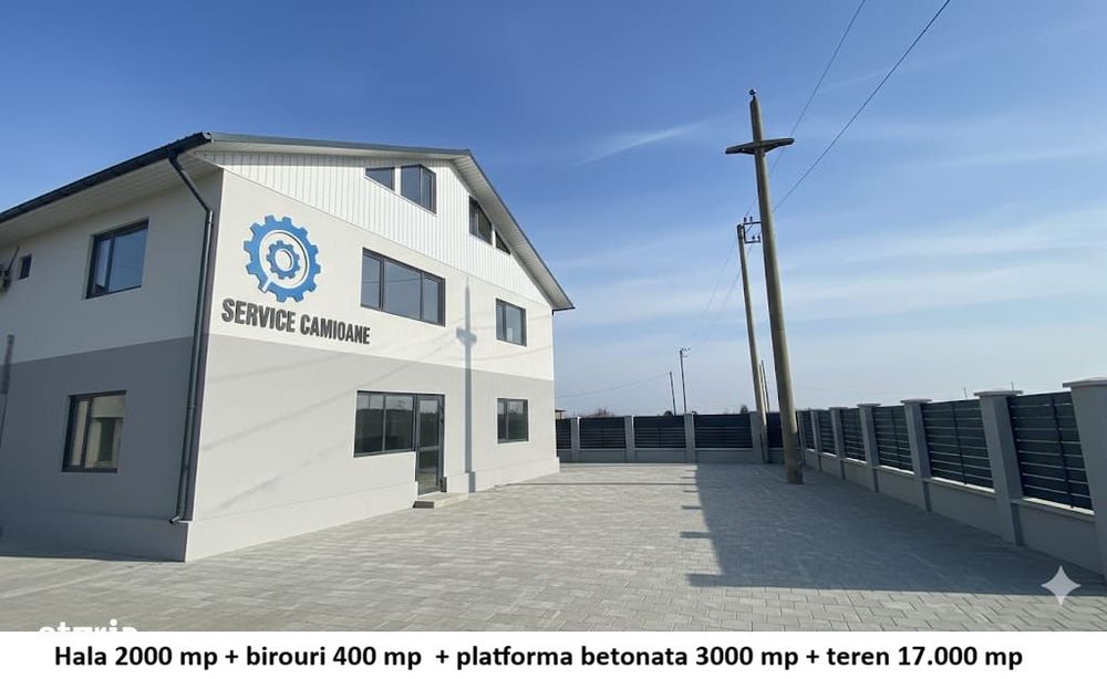 Hala + Cladire birouri + teren 17000mp + 3000 beton, toate utilitatile