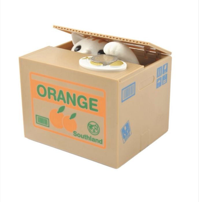 Интерактивна касичка котенце в кашон