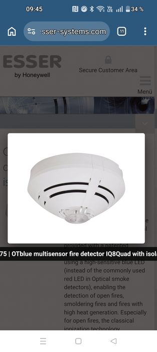 ESSER uv flame detector 782311