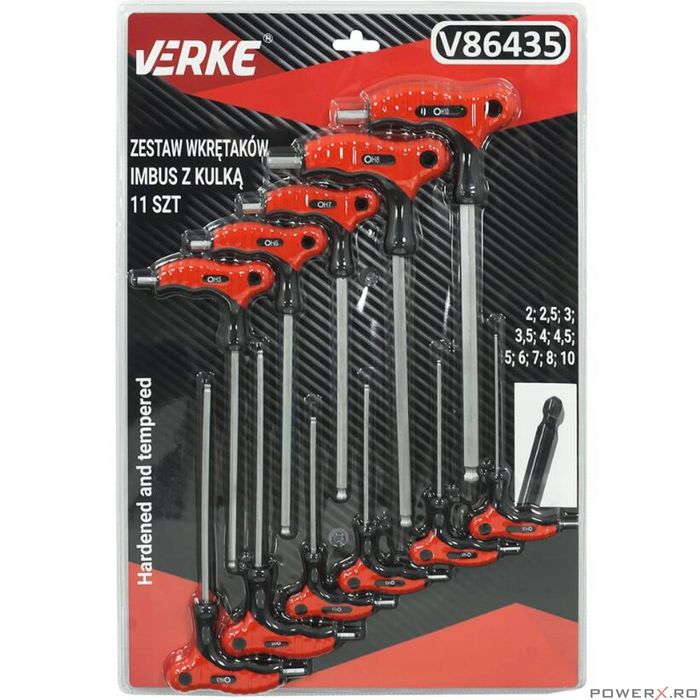 Set 11 surubelnite hexagonale, imbus 2 -10, 100-195 mm, Verke