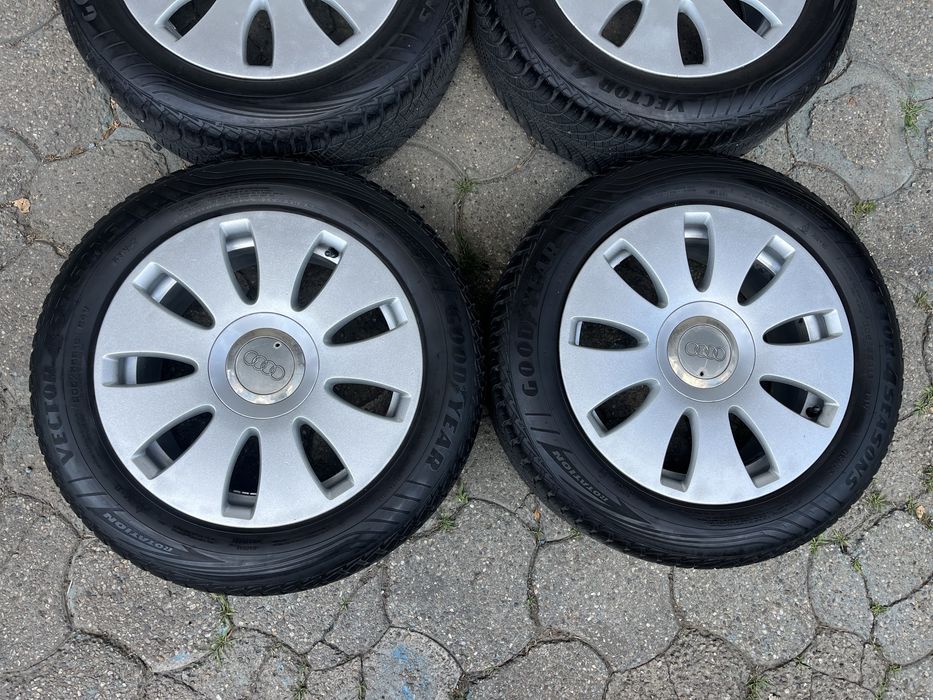 Jante aliaj 5x112mm, anvelope 205/55 R16, Audi A3, A4 B5 B6 B7, VW Seat Skoda