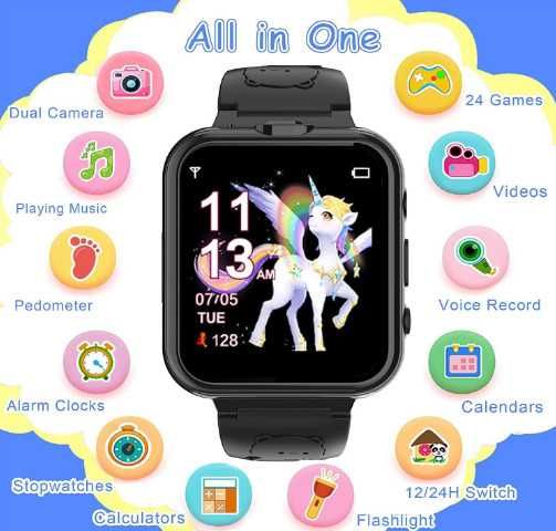 Детски смарт часовник YEDASAH, 24 игри, аларма, музикален плейър