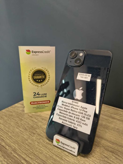 (AG51) Apple iPhone 14 Plus 128GB b1465 - Garantie 2 ani!