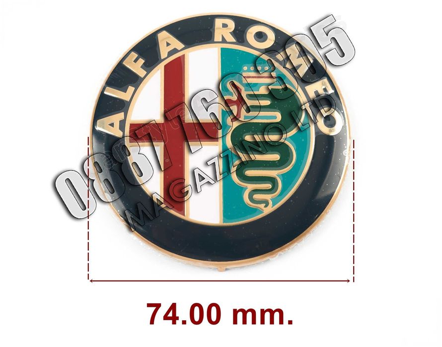 2 бр. Емблеми Алфа Ромео Предна и Задна 147, 156, 159, Brera, Mito