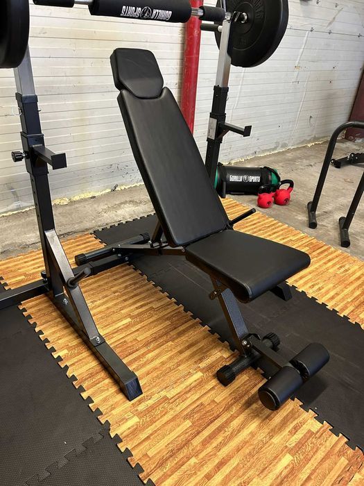 Set Fitness: Banca+ Suport+ Greutati 100 kg+ Protectie Podea