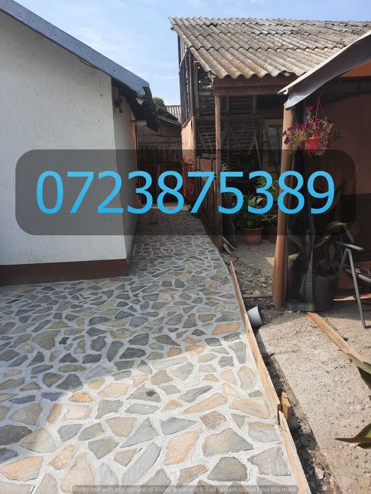 Amenajare Completă Curte cu Piatră Naturală (Livrare și Montaj)