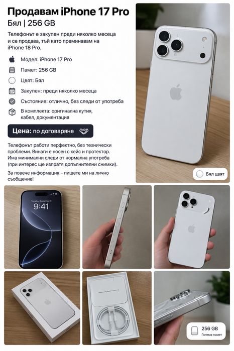 Iphone 17 Pro бял