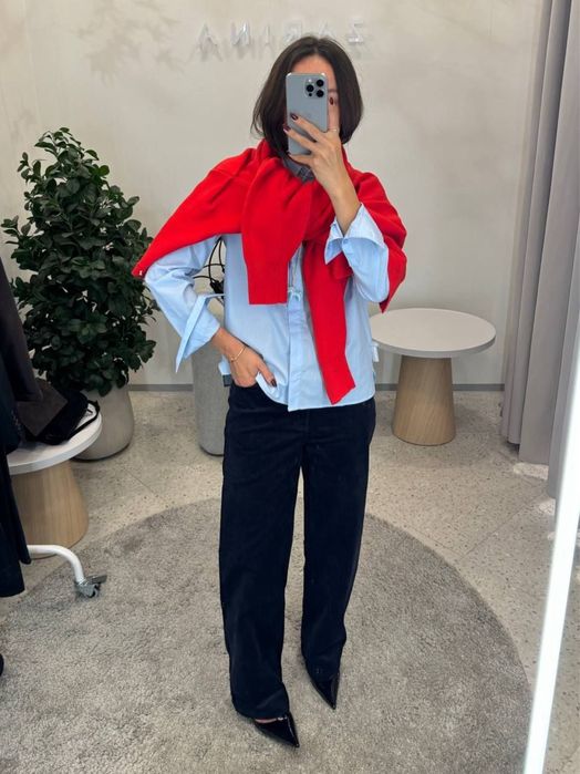 Червен пуловер от кашмир