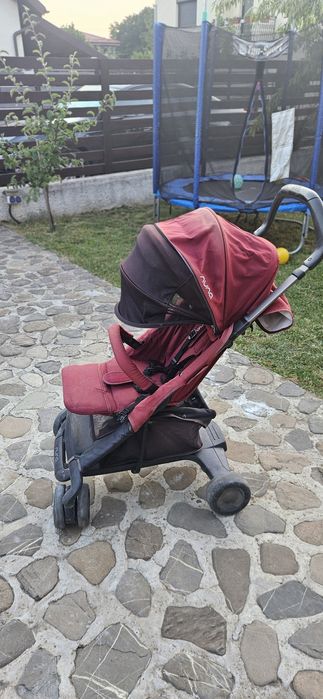 Carucior Nuna, ultracompact Pepp Luxx cu bara de protectie, Berry