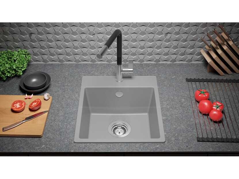 94 E САМО Сива Кухненска Мивка от гранит модел Рига Easy