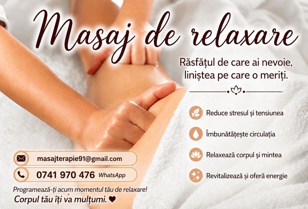 Masaj de relaxare la domiciliu