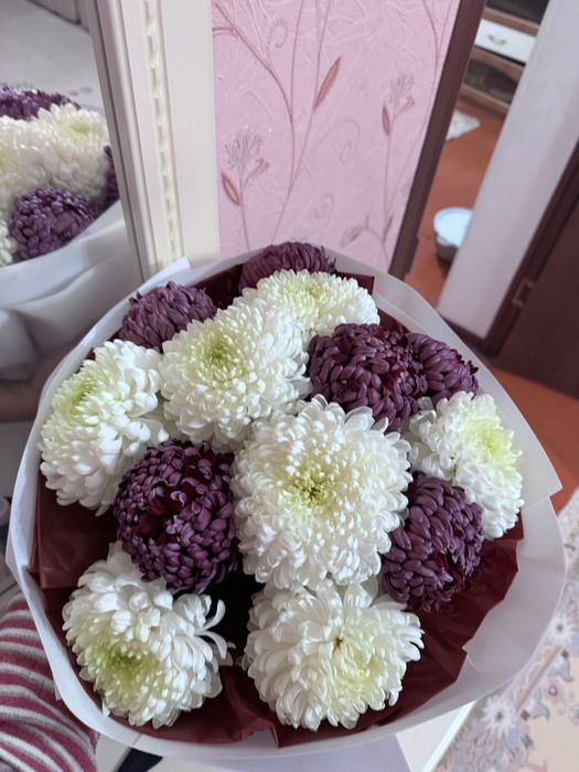Букет б/у. Помпоновые хризантемы