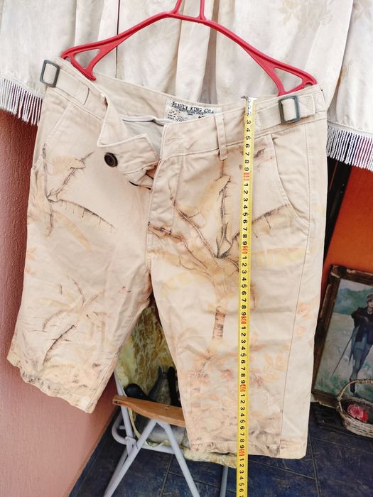 Pantaloni scurți bărbați Pearly King Co.  Bej cu model palmieri – Mărime 32 UK– Stil casual