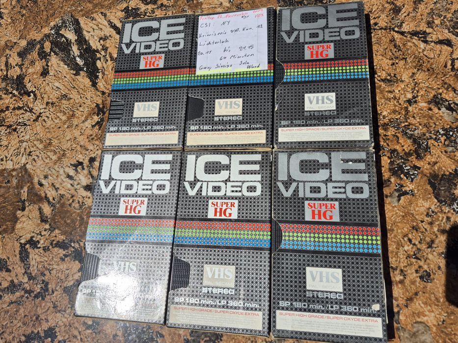 Vând Lot 12 casete video VHS originale ARIEX & ICE de 180,195,240  minute colectie de filme diferite genuri