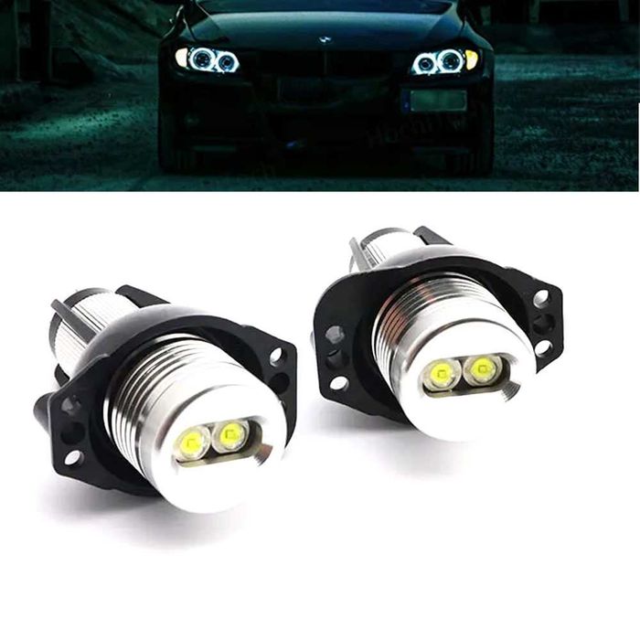 Set LED Canbus Angel Eyes lumina alba BMW Seria 3 E90 E91 NFL cu xenon