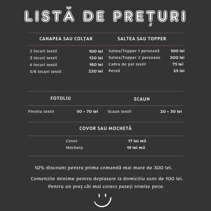 Curățare și spălare canapea, saltea, covor, scaune