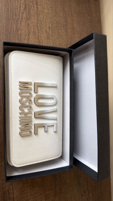 Мини чанта love moschino цвят бял