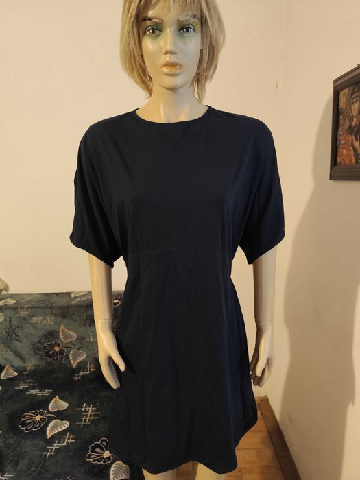 Rochie bleumarin din bumbac elastic COS-masura 42-Noua!
