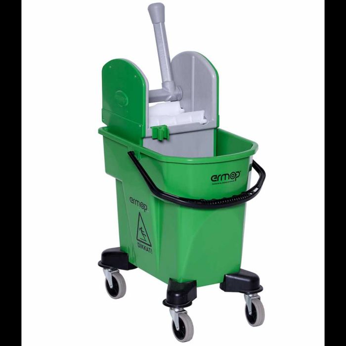 Ведро на колесах 25л с механическим отжимом ERMOP, цв. ЖЁЛТЫЙ