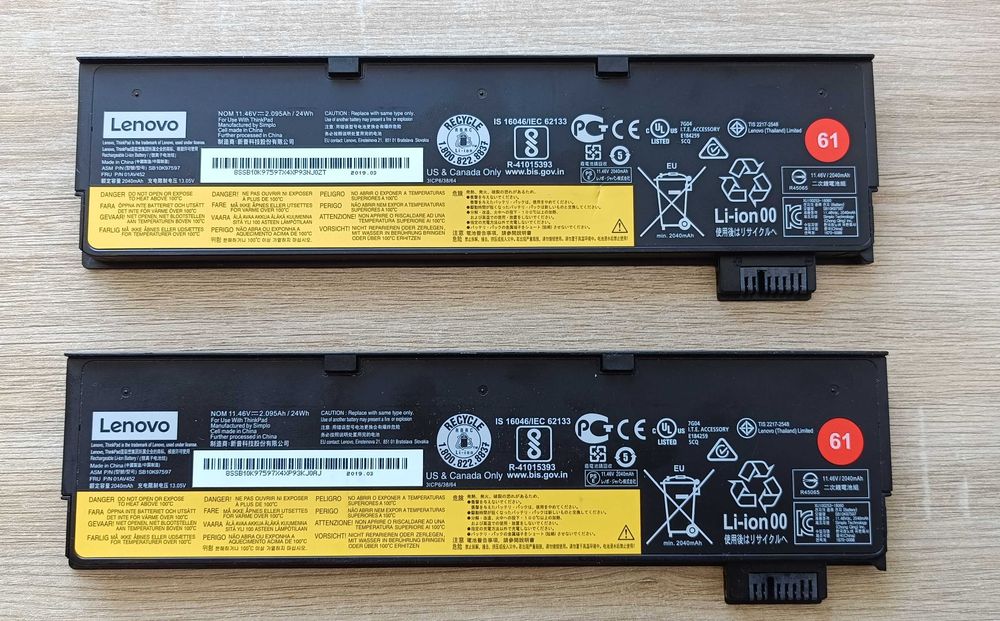 2 baterii laptop Lenovo 61 model 01AV452 SB10K97597
