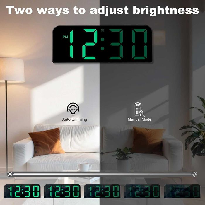 Дигитален стенен часовник Sukeen с дистанционно и аларма