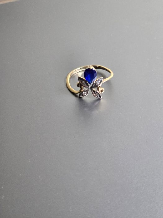 Серёжки +кольцо золотой набор