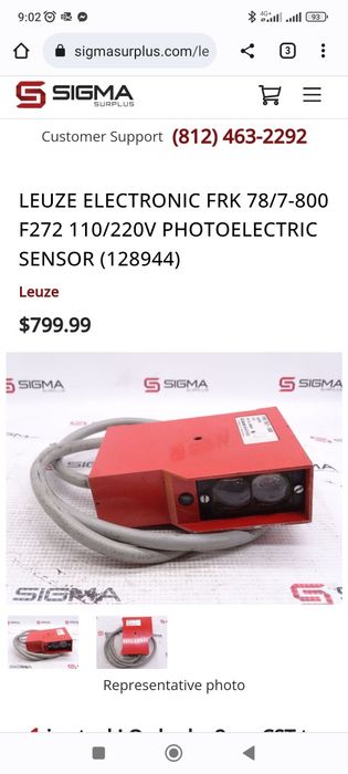 Leuze FRK 78/7 - 800 Senzor