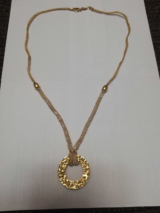златно дамско колие 18к с брилянтини 8,85 грама