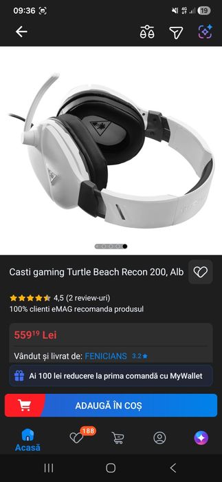 Casti Turtle Beach Recon 200 alb