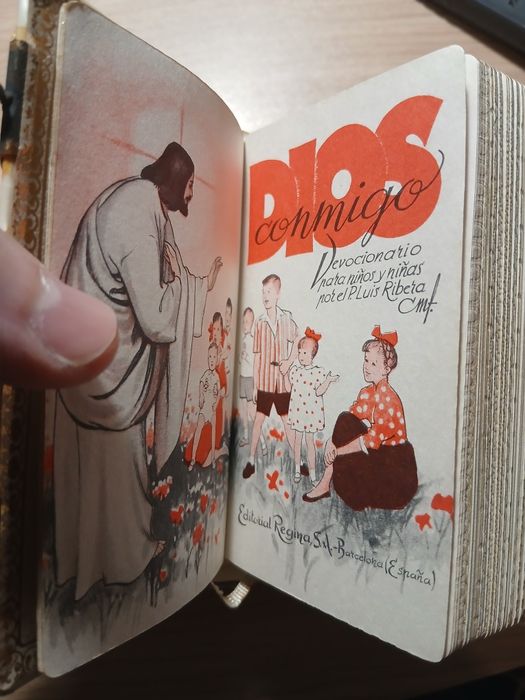 Антикварен католически молитвеник – седеф и позлата, Ба