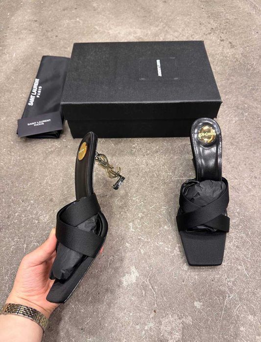 Opyum mules in satin crepe