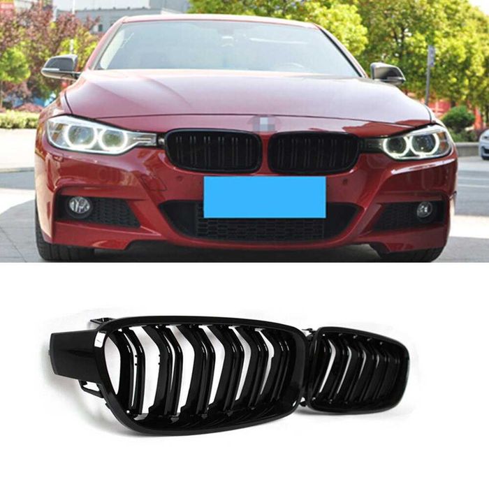 Grile Nari duble negru lucios BMW F30 - OFERTA LIMITATA -