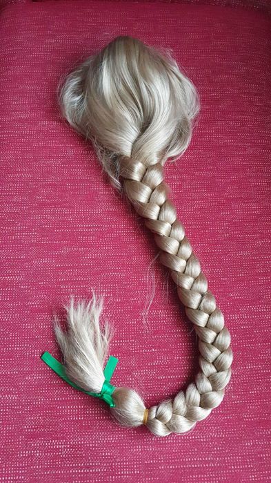 Perucă împletită blondă lungă de 110 cm