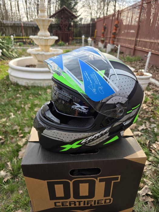 Casca moto atv XONE FLIP UP NOU  XL ochelari de soare
