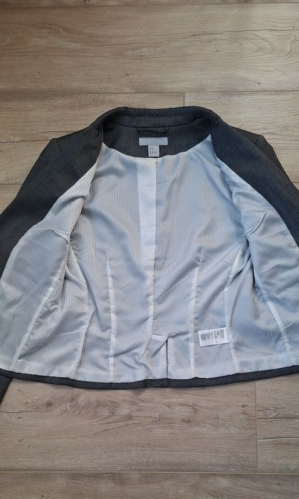 Sacou office damă alb-negru H&M