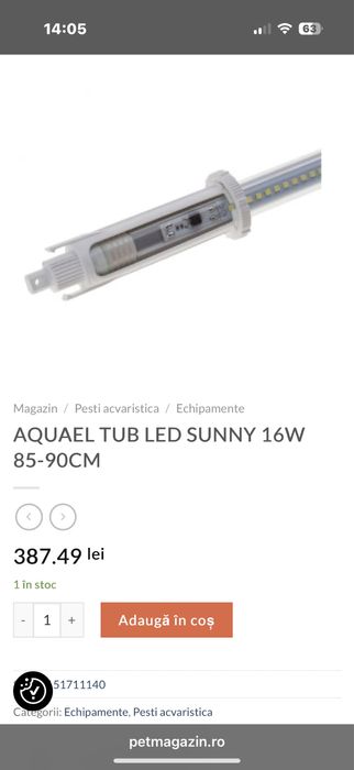 Lampa led acvariu Aquael retro fit marine 16w