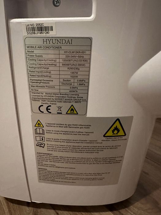 Aer conditionat portabil Hyundai nou