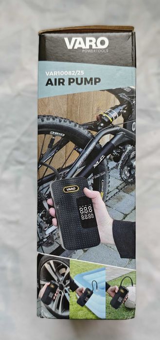 VARO – Безжична въздушна помпа 8V, 150 PSI, фенер, приставки