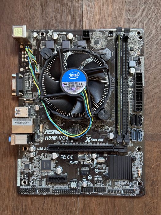 Дъно Asrock H81M-VG4 + Intel Celeron G1840 + 4GB DDR3 + 450W Захранване