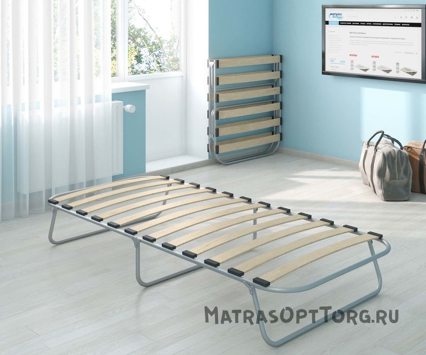 Кровать раскладная ртопедическая. Раскладушка Nika (Россия)