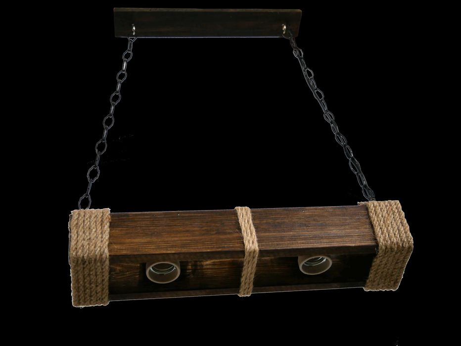 Дървен винтидж полилей ръчна изработка механа, барбекю, битов кът